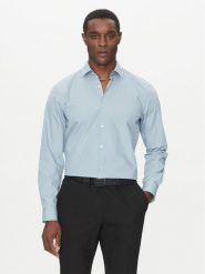 HUGO Koszula Koey 50539766 Błękitny Slim Fit. Niebieskie koszule Hugo, m, bez wzorów, z bawełny, bez kołnierzyka, bez ramiączek. Za 269.99 zł.