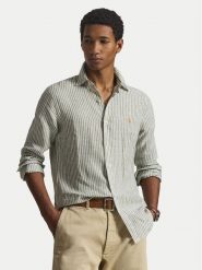 Polo Ralph Lauren Koszula 710B15594001 Zielony jasny Custom Fit. Zielone koszule Polo Ralph Lauren, m, bez wzorów, ze lnu, bez kołnierzyka, bez ramiączek. Za 859.99 zł.