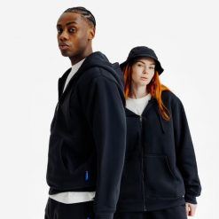 Bluza na suwak unisex Elementals. Brązowe bluzy z kapturem Decathlon, m, bez wzorów, z bawełny, z kapturem. Za 199.99 zł.