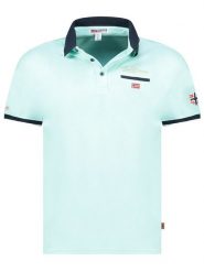 Geographical Norway Koszulka polo "Kara" w kolorze turkusowym rozmiar: S. Niebieskie koszulki polo Geographical Norway, s, bez wzorów, z bawełny, bez kołnierzyka, bez ramiączek. Za 97.28 zł.