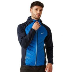 Hybrydowa kurtka z kapturem Regatta Andreson VIII. Niebieskie kurtki Regatta, bez wzorów, z kapturem. Za 109.99 zł.