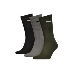 Puma Skarpety Sport Crew 3-Pack 88035528. Zielone skarpetki sportowe Puma, bez wzorów, z bawełny. Za 45.99 zł.