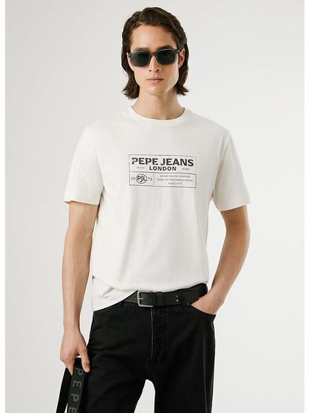 Pepe Jeans Koszulka "Tharky" w kolorze kremowym rozmiar: M. Brązowe bezrękawniki Pepe Jeans, m, bez wzorów, z bawełny, bez kołnierzyka, bez ramiączek. Za 83.03 zł.