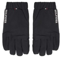Rękawiczki Męskie Tommy Hilfiger. Czarne rękawiczki Tommy Hilfiger, bez wzorów, z dzianiny. Za 179.99 zł.