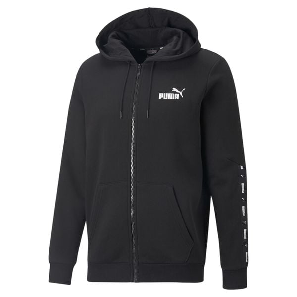 Męska Bluza Z Kapturem Essential+ Taped Full Zip. Czarne bluzy bez kaptura Puma, m, bez wzorów, z bawełny, z kapturem. Za 216.99 zł.