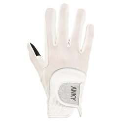 Rękawiczki jeździeckie ze skóry syntetycznej ANKY Technical Mesh. Białe rękawiczki ANKY, bez wzorów, z materiału. Za 146.00 zł.