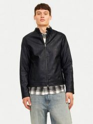Jack&Jones Kurtka z imitacji skóry Dylan 12261195 Czarny Slim Fit. Czarne kurtki Jack&Jones, m, bez wzorów, ze skóry, bez kaptura. Za 129.99 zł.
