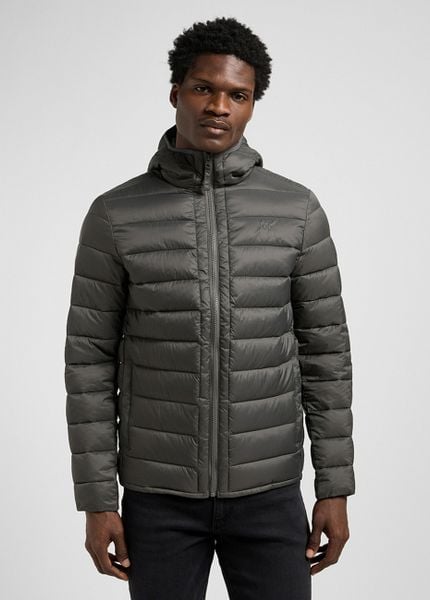 MESKA KURTKA LEE PUFFER JACKET STATIC GRAY 112371658. Szare kurtki Lee, na zimę, m, bez wzorów, bez kaptura. Za 359.99 zł.