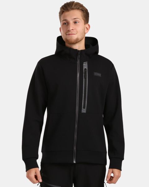 Bawełniana bluza z kapturem do aktywnego stylu Kilpi OKAMPOS-M. Czarne bluzy z kapturem Kilpi, m, bez wzorów, z bawełny, z kapturem. Za 396.23 zł.