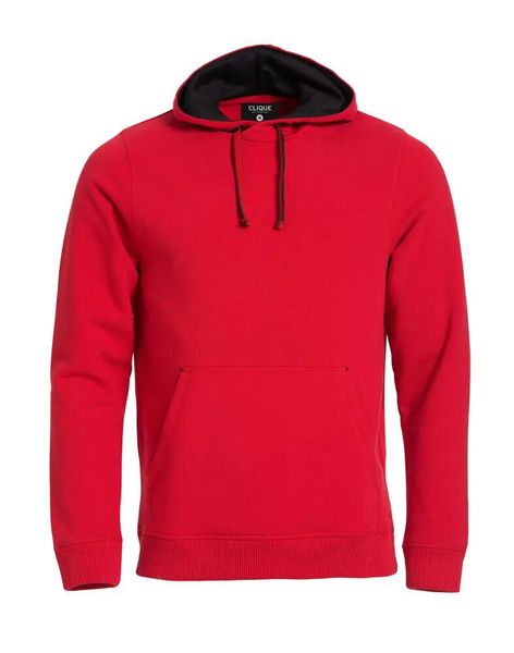 Clique Classic Hoody męska bluza z kapturem i kieszenią kangurka. Czerwone bluzy z kapturem CLIQUE, m, bez wzorów, z kapturem. Za 307.05 zł.