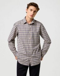 MESKA KOSZULA WRANGLER 1 PKT SHIRT BEIGE 112371553. Brązowe koszule Wrangler, xl, bez wzorów, bez kołnierzyka, bez ramiączek. Za 169.99 zł.
