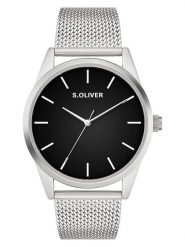 S.Oliver Zegarek kwarcowy w kolorze srebrno-czarnym rozmiar: onesize. Szare, analogowe zegarki S.Oliver, metalowe. Za 217.99 zł.