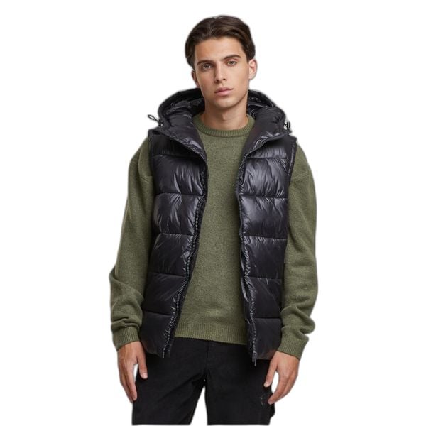 Kurtka bez rękawów z kapturem Urban Classics. Czarne kurtki Urban Classics, m, bez wzorów, z materiału, z kapturem. Za 270.00 zł.