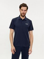 EA7 Emporio Armani Polo 3DPF23 PJ02Z 0554 Granatowy Regular Fit. Niebieskie koszulki polo EA7 Emporio Armani, m, bez wzorów, z bawełny, bez kołnierzyka, bez ramiączek. Za 199.99 zł.