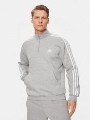 Adidas Bluza Essentials Fleece 3-Stripes IJ8905 Szary Regular Fit. Szare bluzy Adidas, m, bez wzorów, z bawełny, bez kaptura. Za 119.99 zł.