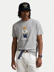 Polo Ralph Lauren T-Shirt 710973137002 Szary Slim Fit. Szare koszulki polo Polo Ralph Lauren, l, bez wzorów, z bawełny, bez kołnierzyka, bez ramiączek. Za 369.99 zł.