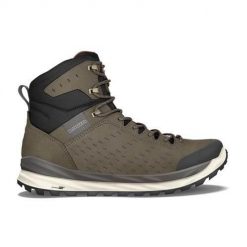Buty trekkingowe męskie Lowa Malta Mid Gtx. Brązowe buty trekkingowe Lowa, bez wzorów, z materiału, za kostkę, bez zapięcia. Za 829.00 zł.