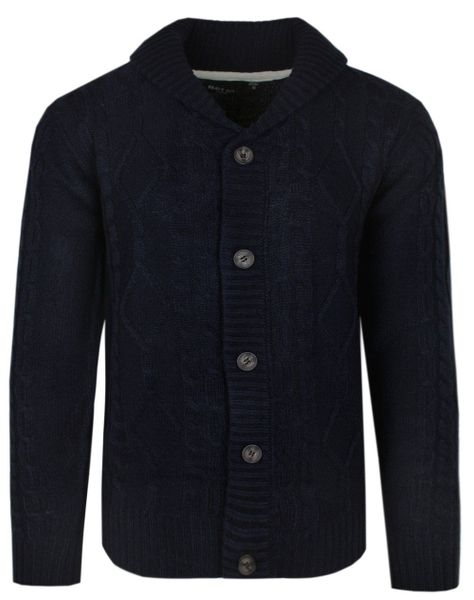 Granatowy Dziergany Sweter Zapinany na Guziki, Kardigan, Elegancki - BRAVE SOUL. Niebieskie swetry rozpinane Brave Soul, l, bez wzorów, dziergany, bez kołnierzyka, bez ramiączek. Za 149.00 zł.