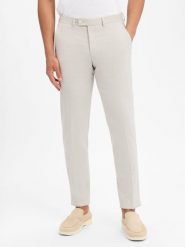 Finshley & Harding London spodnie garniturowe Mężczyźni Slim Fit beżowy, 54. Brązowe garnitury Finshley & Harding London, m, bez wzorów, z syntetyku. Za 229.95 zł.