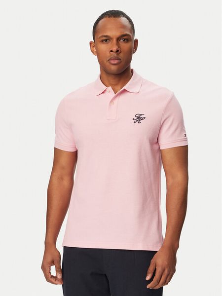 Tommy Hilfiger Polo MW0MW43046 Różowy Regular Fit. Czerwone koszulki polo Tommy Hilfiger, m, bez wzorów, z bawełny, bez kołnierzyka, bez ramiączek. Za 368.99 zł.