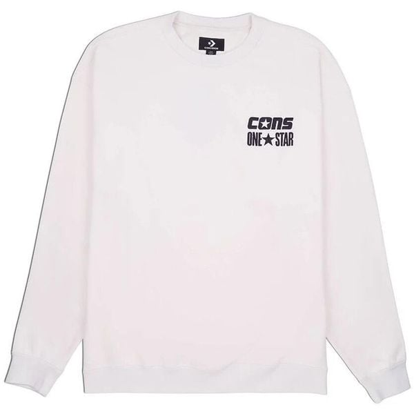 Bluza męskie Converse Cons One Star Crew Sweatshirt. Białe bluzy Converse, m, bez wzorów, z bawełny, bez kaptura. Za 390.00 zł.
