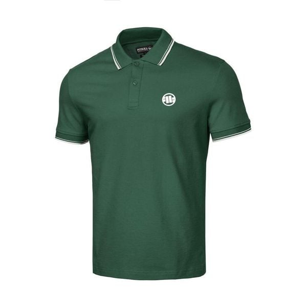 Koszulka męska Pitbull Polo Pique Stripes Regular. Zielone koszulki polo PITBULL, m, bez wzorów, bez kołnierzyka, bez ramiączek. Za 139.00 zł.