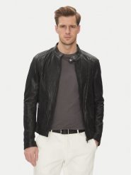 Serge Pariente Kurtka skórzana Leni Czarny Slim Fit. Czarne kurtki Serge Pariente, m, bez wzorów, ze skóry, bez kaptura. Za 1,279.00 zł.