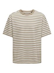 ONLY & SONS Koszulka w kolorze beżowym rozmiar: L. Brązowe bezrękawniki Only & Sons, l, bez wzorów, z bawełny, bez kołnierzyka, bez ramiączek. Za 35.35 zł.