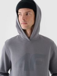 4F Bluza dresowa nierozpinana z kapturem męska - szara XXL. Szare bluzy z kapturem 4F, m, bez wzorów, z bawełny, z kapturem. Za 169.99 zł.