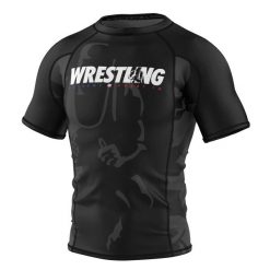 Rashguard męski z krótkim rekawem na siłownię Extreme Hobby BOLD WRESTLING. Czarne bielizna termoaktywna EXTREME HOBBY, l, bez wzorów, z bawełny, bez ramiączek, na fitness i siłownię. Za 159.00 zł.