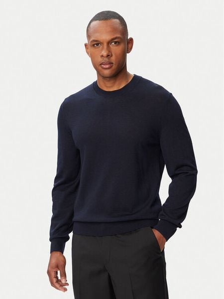 BOSS Sweter H-Leno 50565469 Granatowy Regular Fit. Niebieskie swetry rozpinane Boss, l, bez wzorów, ze lnu, bez kołnierzyka, bez ramiączek. Za 679.99 zł.
