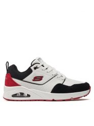 Skechers Sneakersy Uno-Retro One 183020/WBRD Biały. Białe buty sportowe casual Skechers, bez wzorów, ze skóry, bez zapięcia. Za 289.99 zł.