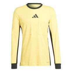 Dżersej z długim rękawem adidas Referee 24. Żółte bluzki z długim rękawem Adidas, bez wzorów, z dżerseju, bez kołnierzyka, bez ramiączek. W wyprzedaży za 198.20 zł.