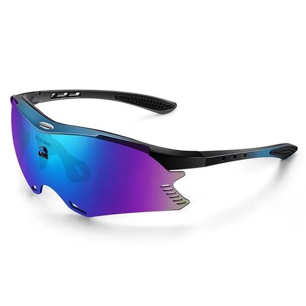 Okulary przeciwsłoneczne UV400 AntiUV w kolorze niebieskim / Niebieskie soczewki. Niebieskie okulary przeciwsłoneczne WEST BIKING. Za 71.60 zł.
