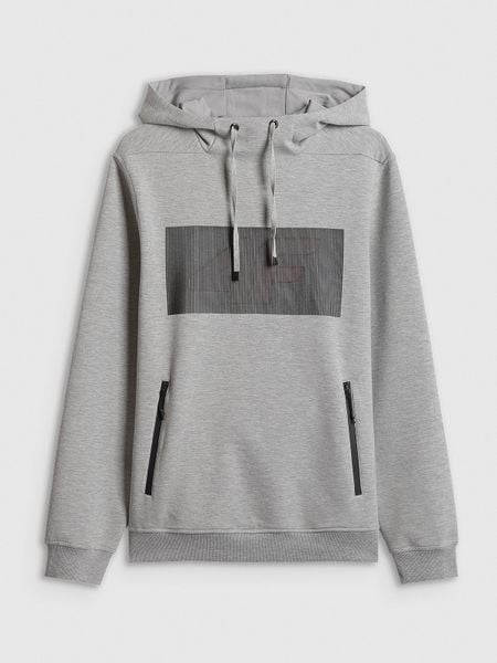 4F Bluza dresowa regular z kapturem męska - szara XXL. Szare bluzy 4F, m, bez wzorów, z bawełny, z kapturem. Za 199.99 zł.