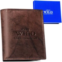 Portfel skórzany Always Wild AW-N890-MAL c.brązowy. Brązowe portfele Always Wild, bez wzorów, ze skóry. Za 45.00 zł.