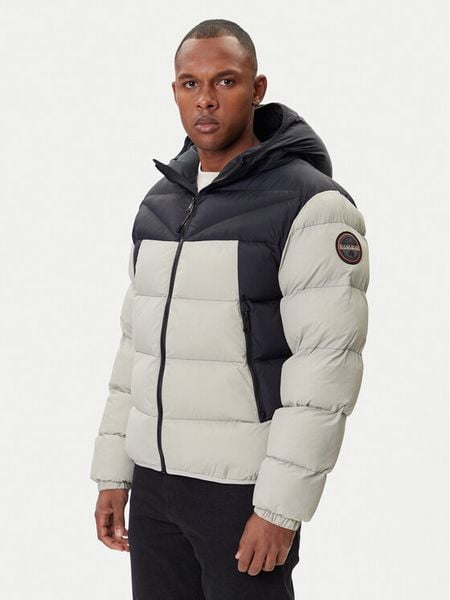 Napapijri Kurtka zimowa A-Molveno NP0A88V2 Szary Regular Fit. Szare kurtki Napapijri, na zimę, m, bez wzorów, z syntetyku, bez kaptura. Za 769.00 zł.