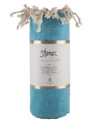 Ottoman Chusta hammam "Raute" w kolorze turkusowym - 170 x 80 cm rozmiar: onesize. Niebieskie szaliki Ottoman, bez wzorów, z bawełny. Za 65.99 zł.