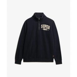 Sweter z zamkiem błyskawicznym Superdry Vintage Athletic. Niebieskie swetry nierozpinane Superdry, m, bez wzorów, z polaru, bez kołnierzyka, bez ramiączek. W wyprzedaży za 348.15 zł.