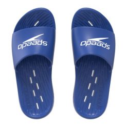 Klapki basenowe antypoślizgowe męskie Speedo Slide. Niebieskie klapki Speedo, z materiału. Za 94.99 zł.