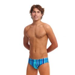 Kąpielówki slipki męskie Funky Trunks Lane Lines. Niebieskie slipy i bokserki FUNKITA, m, bez wzorów. Za 124.99 zł.