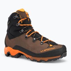 Buty trekkingowe męskie La Sportiva Aequilibrium Trek GTX. Brązowe buty trekkingowe La Sportiva, bez wzorów, bez zapięcia. Za 1,059.00 zł.