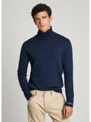 Pepe Jeans Sweter "New Andre" w kolorze granatowym rozmiar: XXL. Niebieskie golfy Pepe Jeans, xxl, bez wzorów, z bawełny, bez ramiączek. Za 241.45 zł.