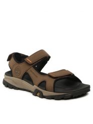 Timberland Sandały Lincoln Peak Strap Sandal TB0A5T489681 Brązowy. Brązowe sandały Timberland, ze skóry, bez zapięcia. Za 449.99 zł.