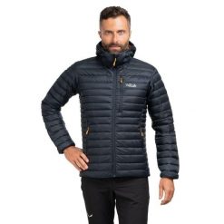 Kurtka puchowa męska Rab Microlight Alpine Jacket z kapturem. Szare kurtki RAB, m, bez wzorów, z puchu, z kapturem. Za 1,099.99 zł.