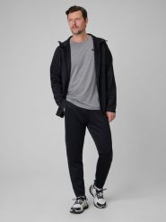 4F Spodnie treningowe szybkoschnące męskie - czarne S. Czarne spodnie treningowe długie 4F, m, bez wzorów, ze skóry. Za 179.99 zł.