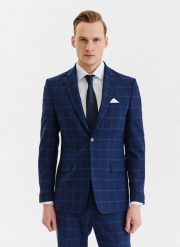 PAKO LORENTE – Kraciasta marynarka garniturowa z wełną. Garnitury Pako Lorente, bez wzorów, z elastanu. Za 299.99 zł.