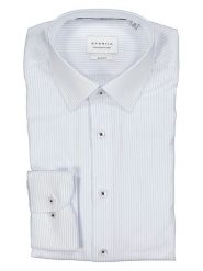 Eterna Koszula - Slim fit - w kolorze biało-niebieskim rozmiar: 38. Białe koszule Eterna, bez wzorów, z bawełny, bez kołnierzyka, bez ramiączek. Za 109.26 zł.