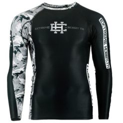Koszulka sportowa męska Rashguard do MMA EXTREME HOBBY COMBAT GAME. Czarne bielizna termoaktywna EXTREME HOBBY, m, bez wzorów, z bawełny, bez ramiączek, na fitness i siłownię. Za 209.00 zł.