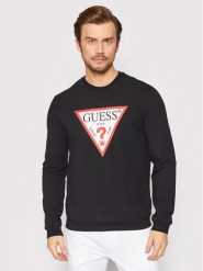 Guess Bluza M2YQ37 K6ZS1 Czarny Regular Fit. Czarne bluzy Guess, m, z aplikacjami, z bawełny, bez kaptura. Za 219.99 zł.
